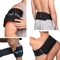 dpl Flex Pad wrapped on legs providing targeted light therapy while resting
