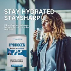 DQQI Hydrogen Tablets bottle back, showcasing non-GMO formula for clean, everyday use.