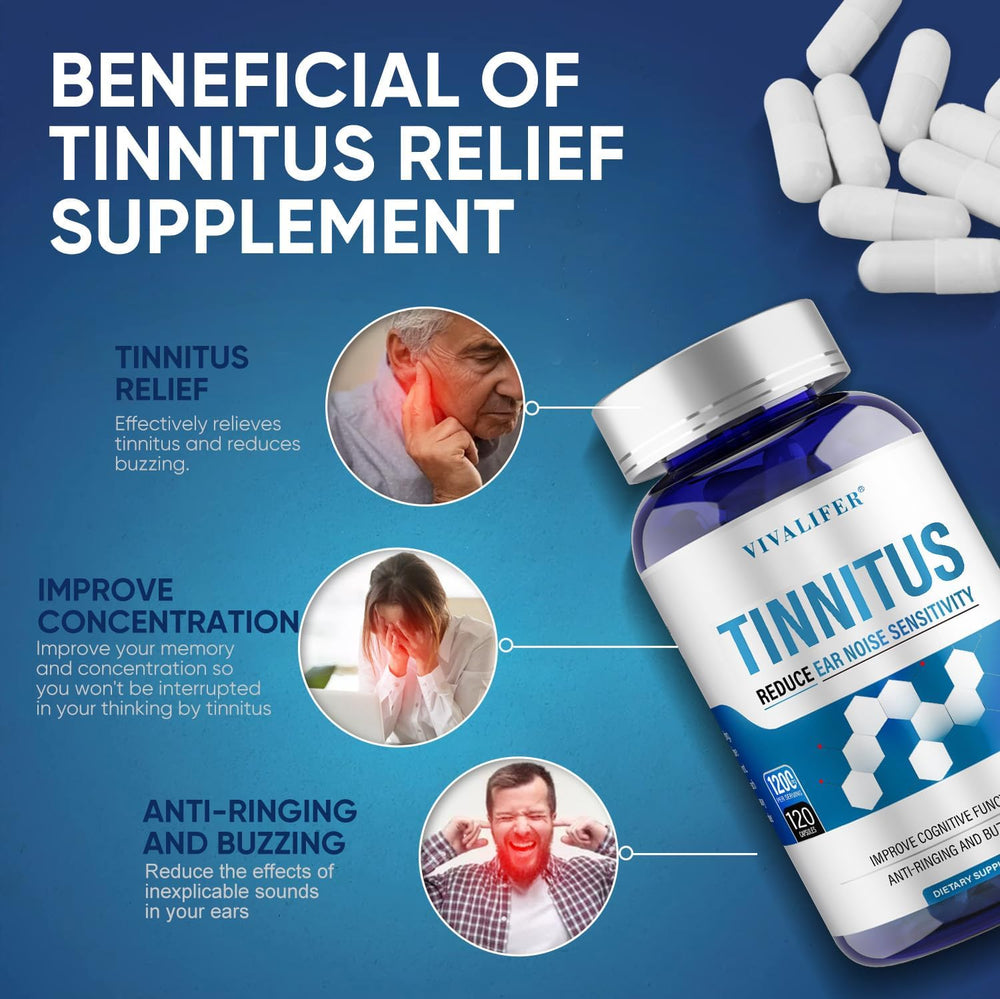 DQQI Tinnitus Relief label view for quick product recognition.