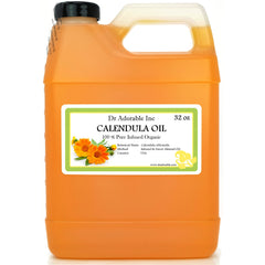 Dr Adorable Calendula Oil bottle shown for pure organic nourishment and hydration.