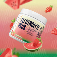 Dr. Ashley Wellness Electrolyte Plus Strawberry Paradise ingredients panel shows full spectrum electrolytes