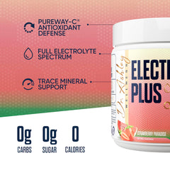 Dr. Ashley Wellness Electrolyte Plus Strawberry Paradise workout-bottle demonstrates on-the-go hydration