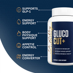 Dr. Ashley Wellness GlucoCut+ ingredients list highlighting key nutrients.