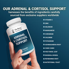 Dr. Berg Adrenal & Cortisol Capsules with Vitamin C and minerals emphasis.