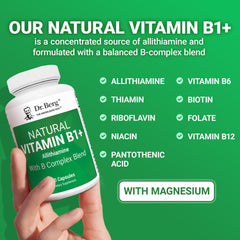 Closeup of Dr. Berg label highlights product name and key benefits.