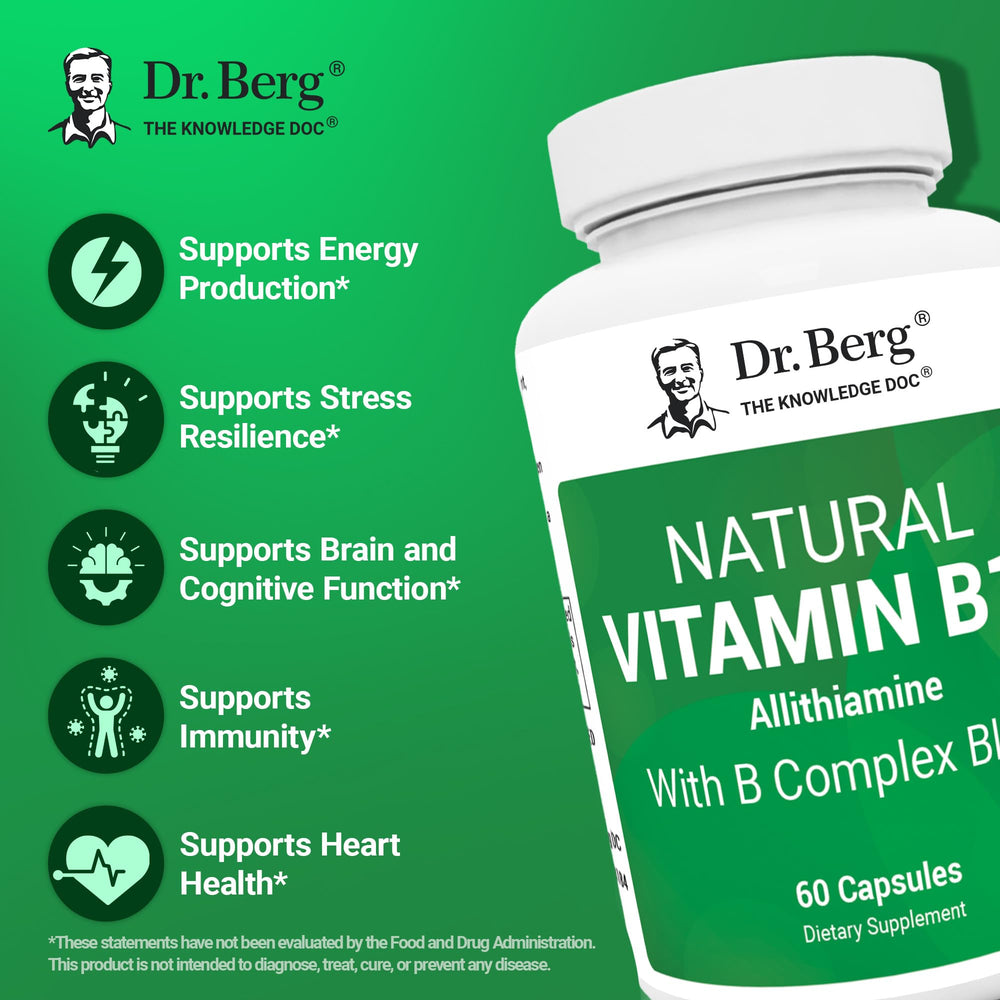 Dr. Berg B1 B6 B12 Complex packaging shot emphasizing two-month supply.