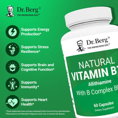 Dr. Berg B1 B6 B12 Complex packaging shot emphasizing two-month supply.