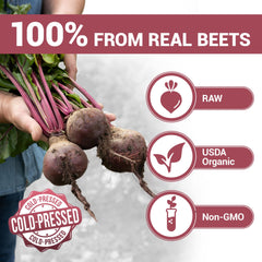 Dr. Berg beet powder texture close-up for easy mixing
