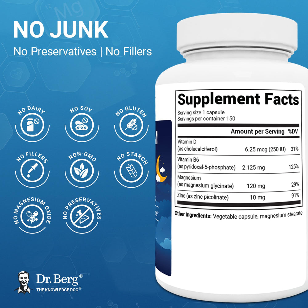 Dr. Berg D3 B6 Zinc cofactors panel illustrating added nutrients.