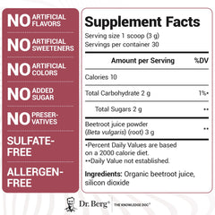 Fresh earth-grown beets behind Dr. Berg beet powder
