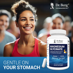 Dr. Berg Magnesium Glycinate label closeup detailing ingredients and safety notes.