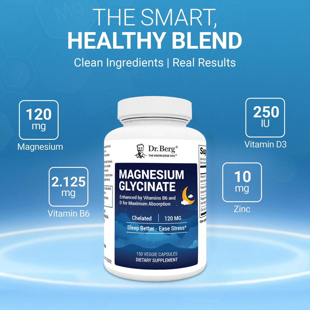 Dr. Berg Magnesium Glycinate pills closeup showcasing capsule appearance.