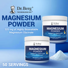 Dr. Berg Magnesium Glycinate Powder dissolves in hot water for a bedtime ritual.