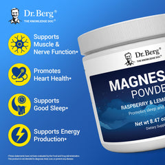 Dr. Berg Magnesium Glycinate Powder scoop indicates easy daily intake.