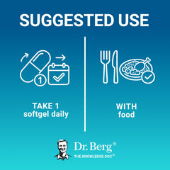 Nutrition facts panel visible on Dr. Berg Omega-3 bottle for dosing clarity.