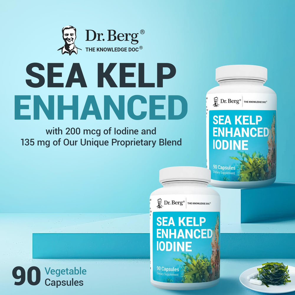 Dr. Berg Sea Kelp Iodine ingredients featuring premium algae and kelp blend