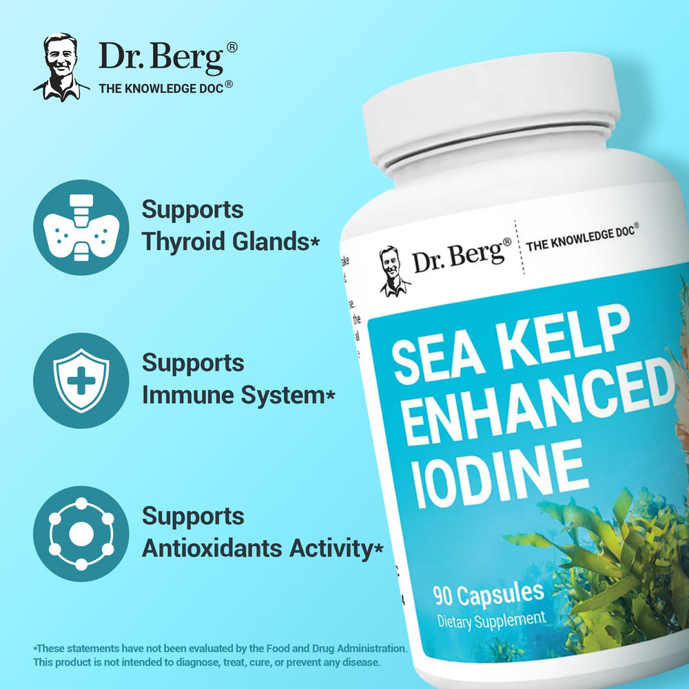 Dr. Berg Sea Kelp Iodine label with clear ingredients