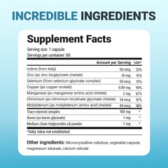 Dr. Berg Trace Minerals bottle with 60 capsules for a monthly supply.
