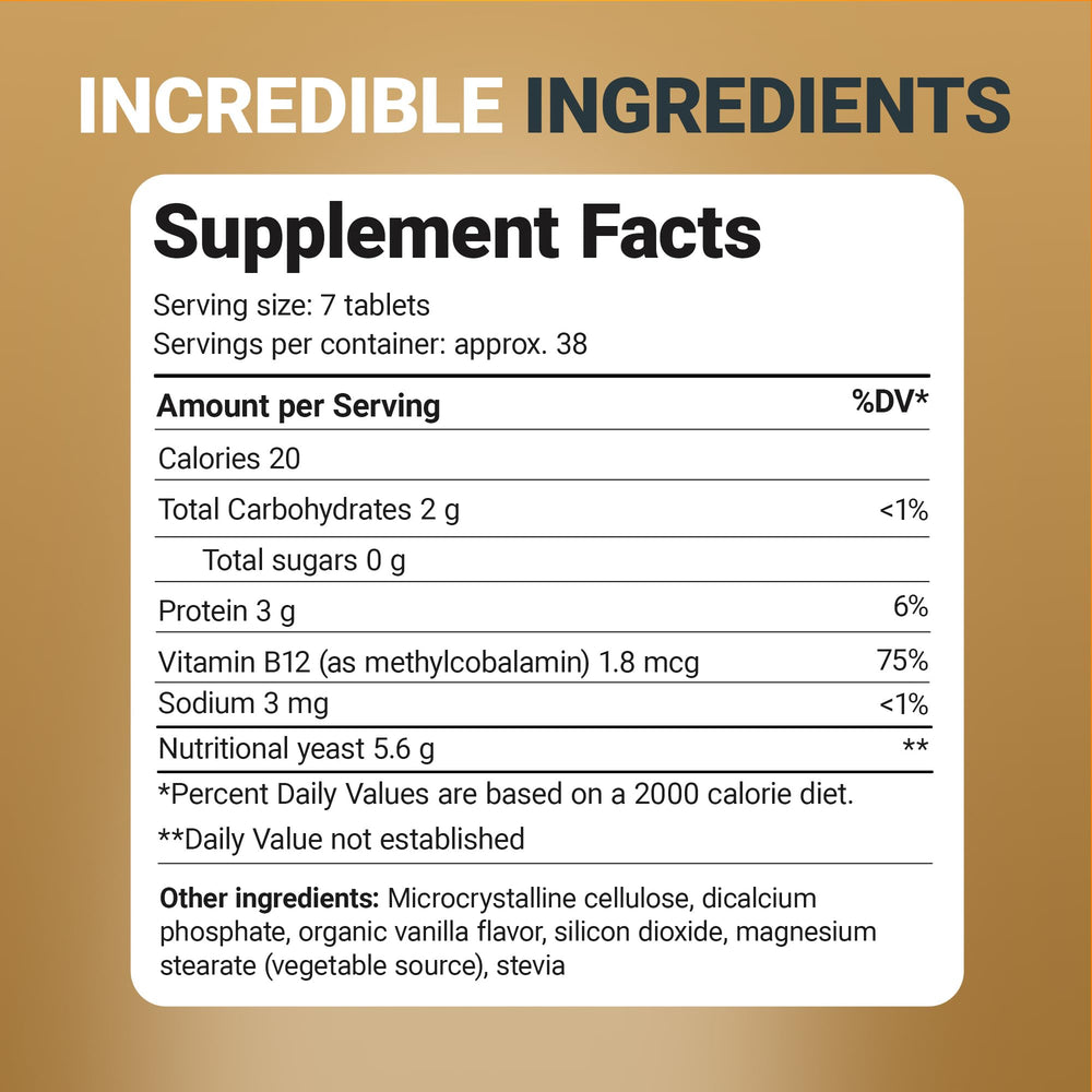 Dr. Berg Yeast Tablets back label with easy dosage directions