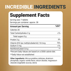 Dr. Berg Yeast Tablets back label with easy dosage directions