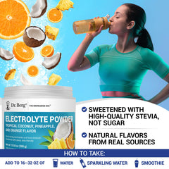 Packaging indicates 50 servings of the sugar-free electrolyte powder