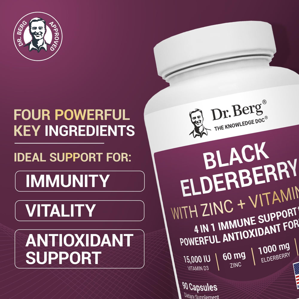 Dr. Berg Zinc 60 mg capsules on clean background for antioxidant support.