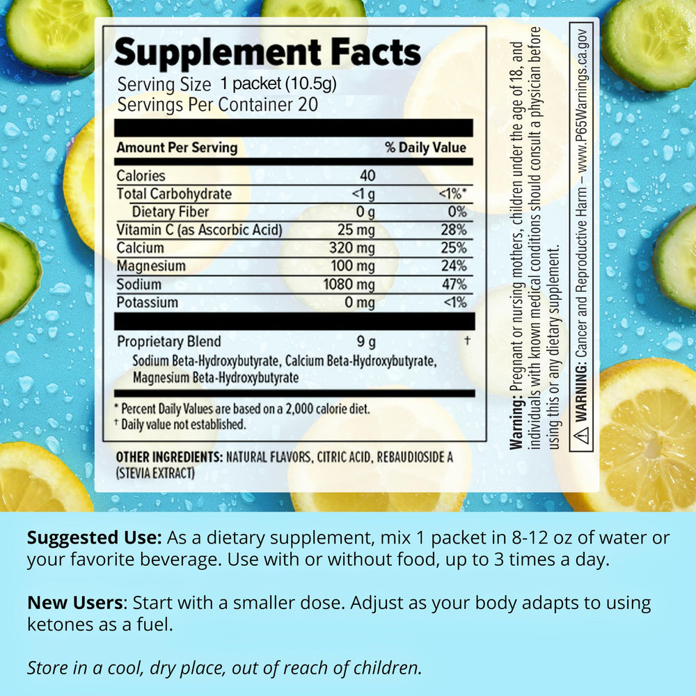Dr. Boz Keto BHB powder active ingredients support energy and focus