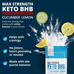 Dr. Boz Keto BHB powder cucumber lemon tub label highlights ingredients and quality testing