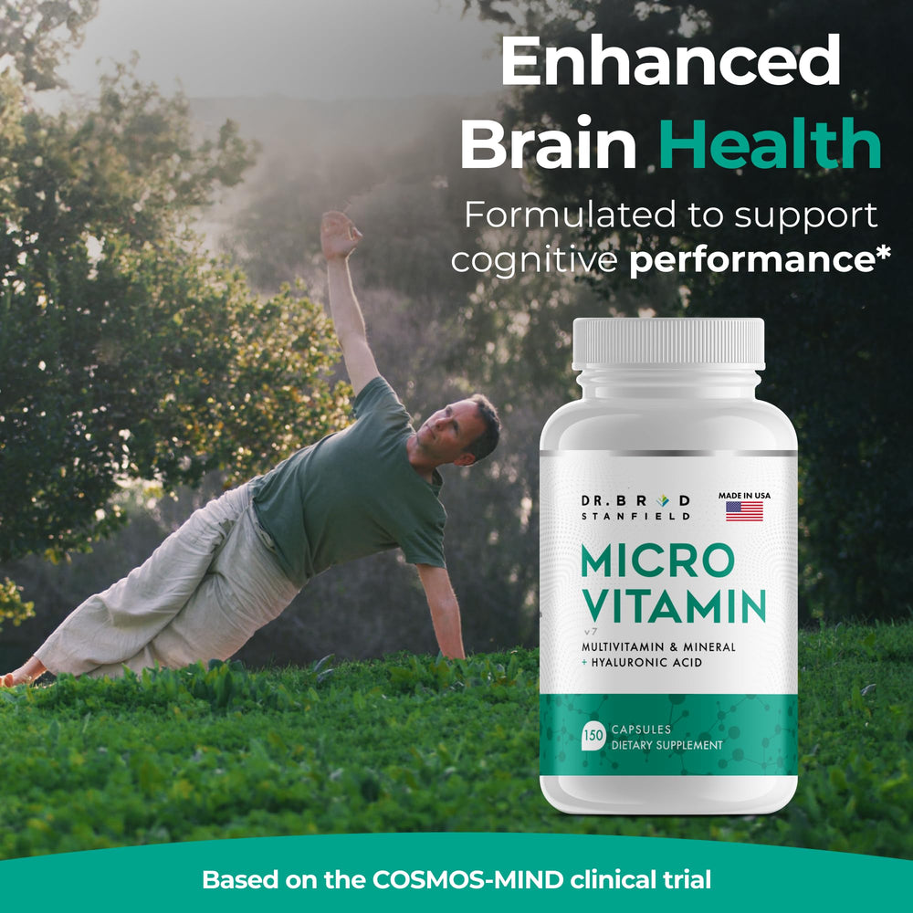Bottle label of Dr Brad Stanfield showing choline and methylcobalamin core for cognitive processing
