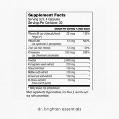 Dr. Brighten Myoinositol Plus packaging suggests trusted US made quality.