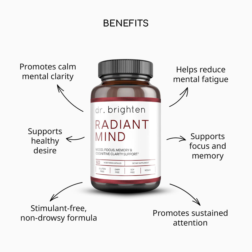 Dr. Brighten Radiant Mind saffron extract detail suggesting mood support