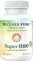 Dr Clark Store B Vitamin Complex capsules close-up showing smooth gelatin shells for daily wellness