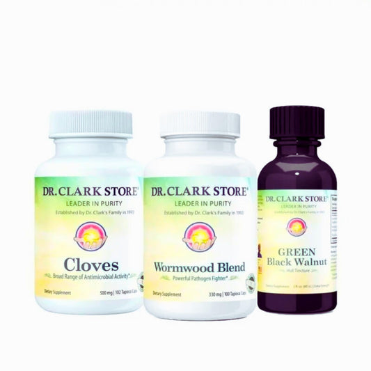 Dr Clark Store green tincture bottle highlights fresh herbal extract for daily support.