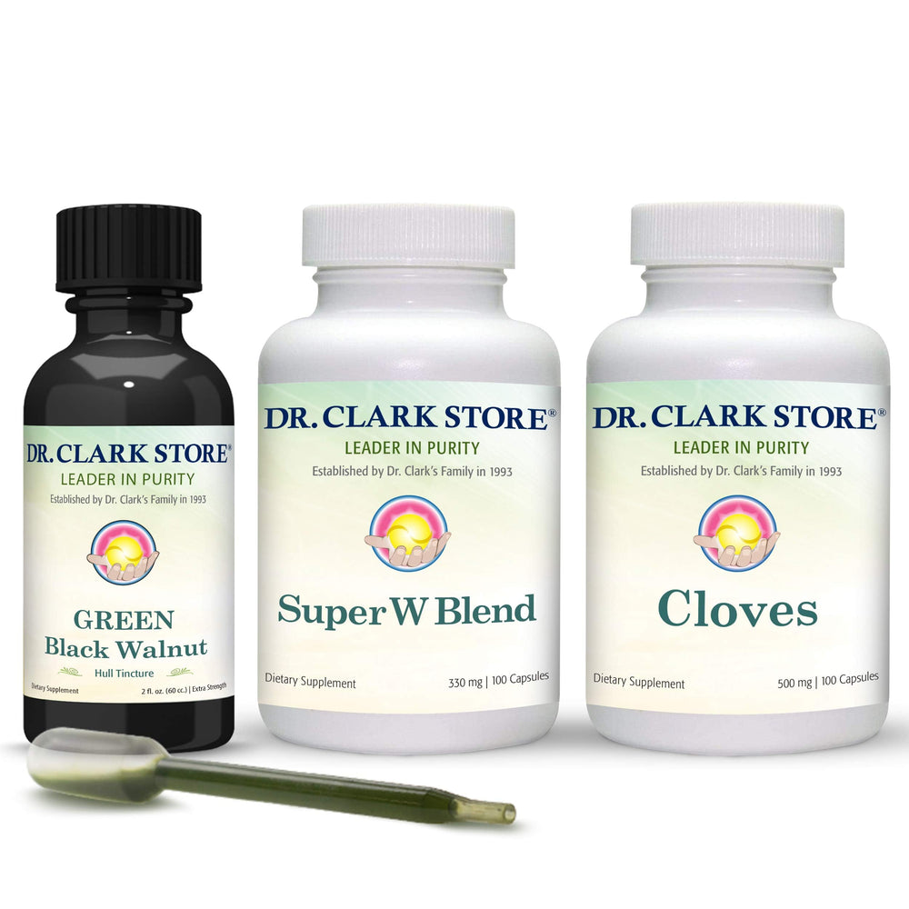 Dr Clark Store green walnut tincture bottle for herbal support