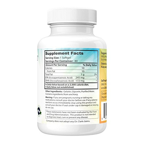 Dr Clark Store Omega-3 Icelandic Fish Oil pour demonstrating convenient daily dosing.