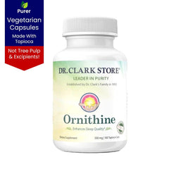 Dr Clark Store Ornithine capsules close-up, emphasizing vegan capsules.