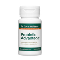 Dr. David Williams Probiotic Advantage caplet promoting digestive balance and everyday gut support.