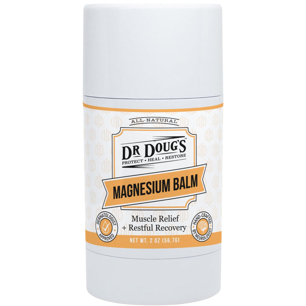 Dr. Doug's magnesium balm twist-stick close-up for on-the-go relief and precise application