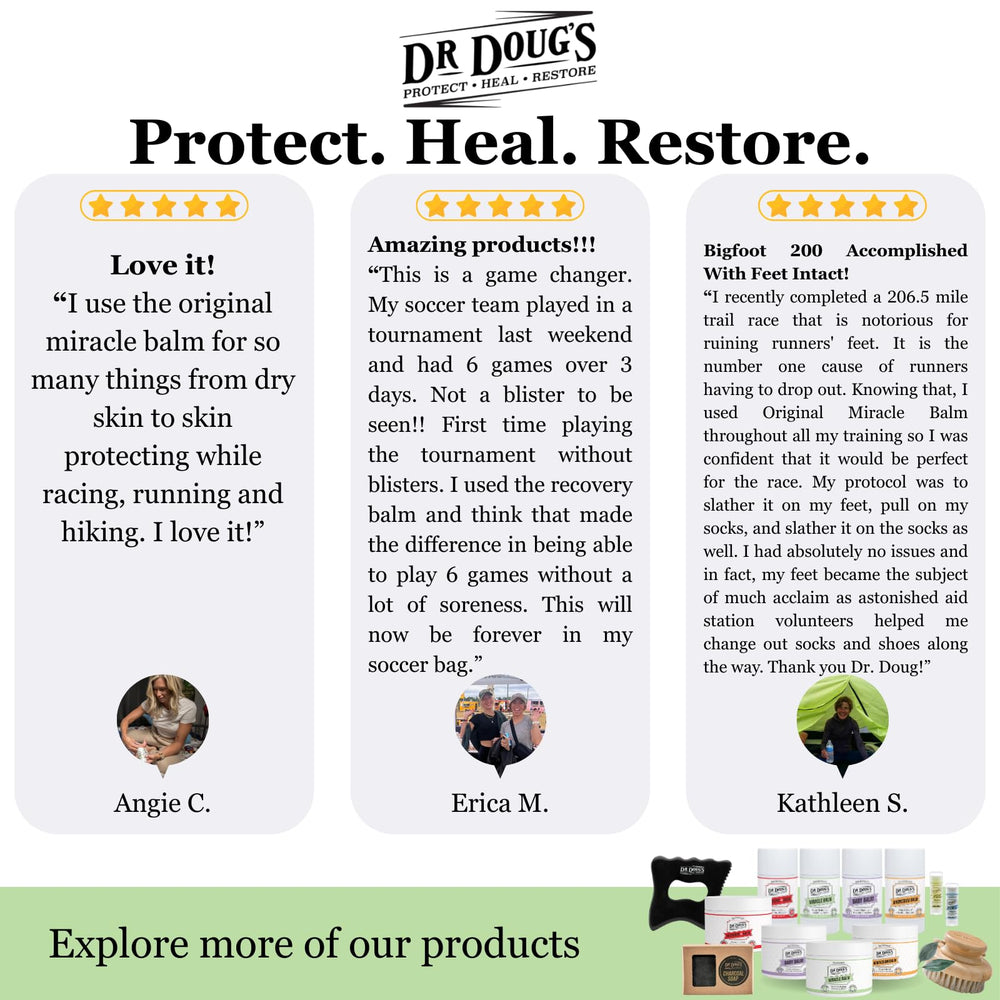 Dr. Doug's Original Miracle Balm box showcases travel-friendly packaging