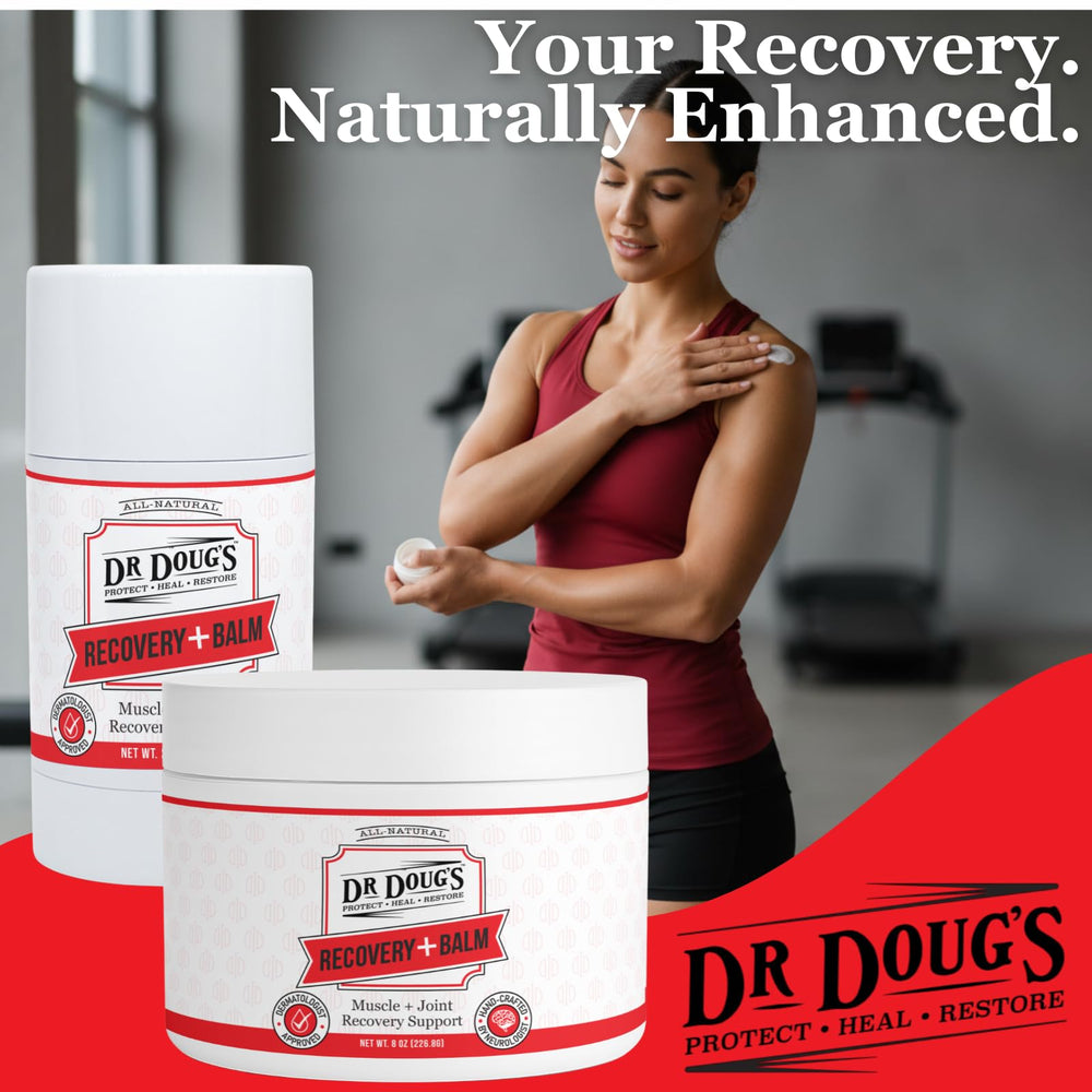 Dr. Doug's Recovery Balm organic ingredients provide gentle hydration and skin nourishment.