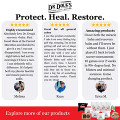Dr. Doug's Recovery Balm on skin showing a smooth, hydrated surface.