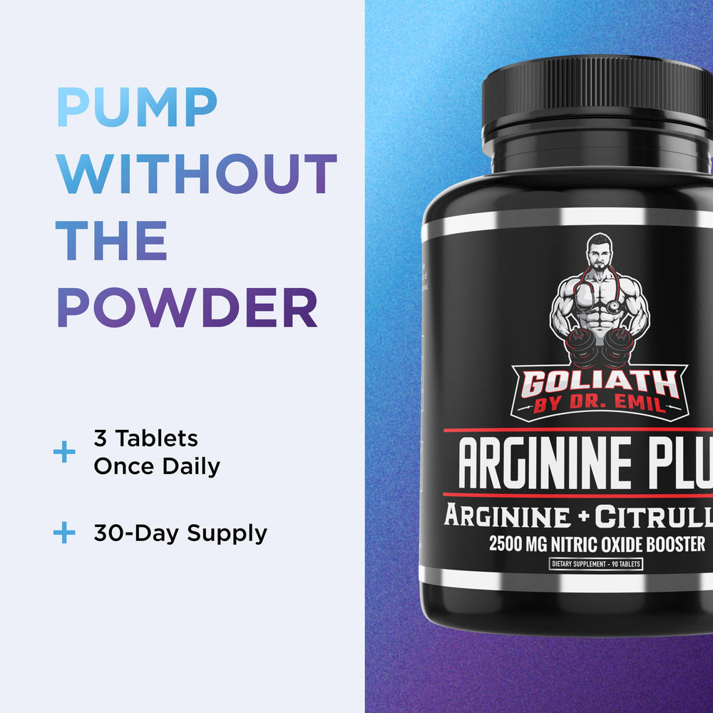 Athlete with Dr. Emil's ARGININE Plus before training for potential vascular support.