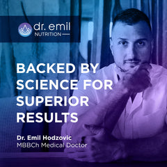 Top-down bottle with clear tag emphasizing clean, tested formulation.