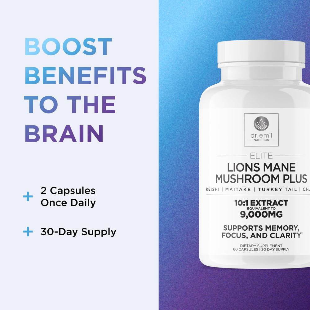DR. EMIL NUTRITION Immunity blend with Turkey Tail for resilience.