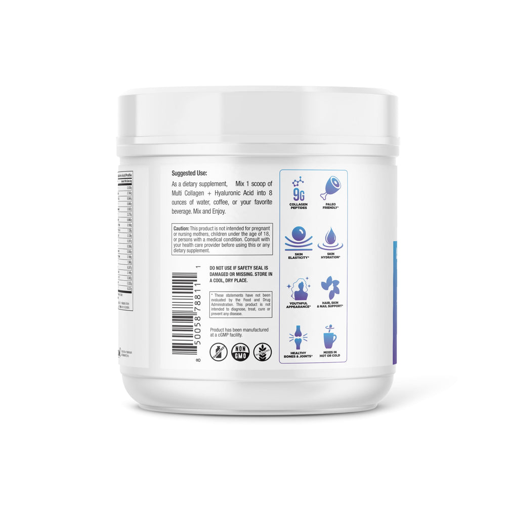 DR. EMIL NUTRITION Multi Collagen Plus pumpkin pour shows powder dissolving smoothly in liquid.