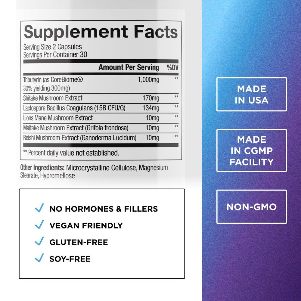 DR. EMIL NUTRITION capsules closeup showing balanced gut microbiome potential