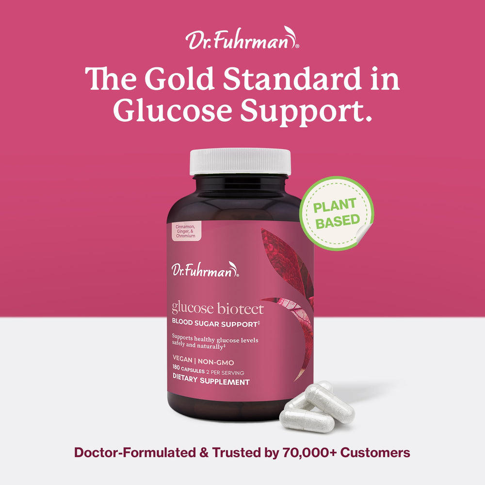 Dr. Fuhrman Glucose Biotect capsules dispensing into hand.