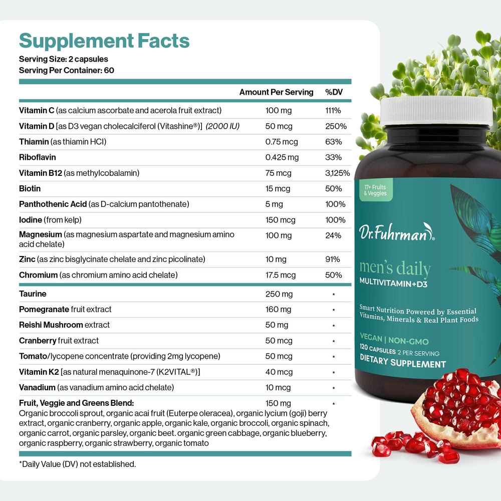 Dr. Fuhrman ingredients whole-food blend emphasizes antioxidant-rich fruits and veggies.
