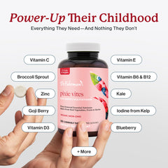 Berry-flavored Pixie Vites hinting at tasty, sugar-free daily vitamins