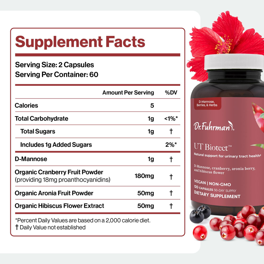 USA-made Dr. Fuhrman UT Biotect emphasizes quality and Nutritarian standards.